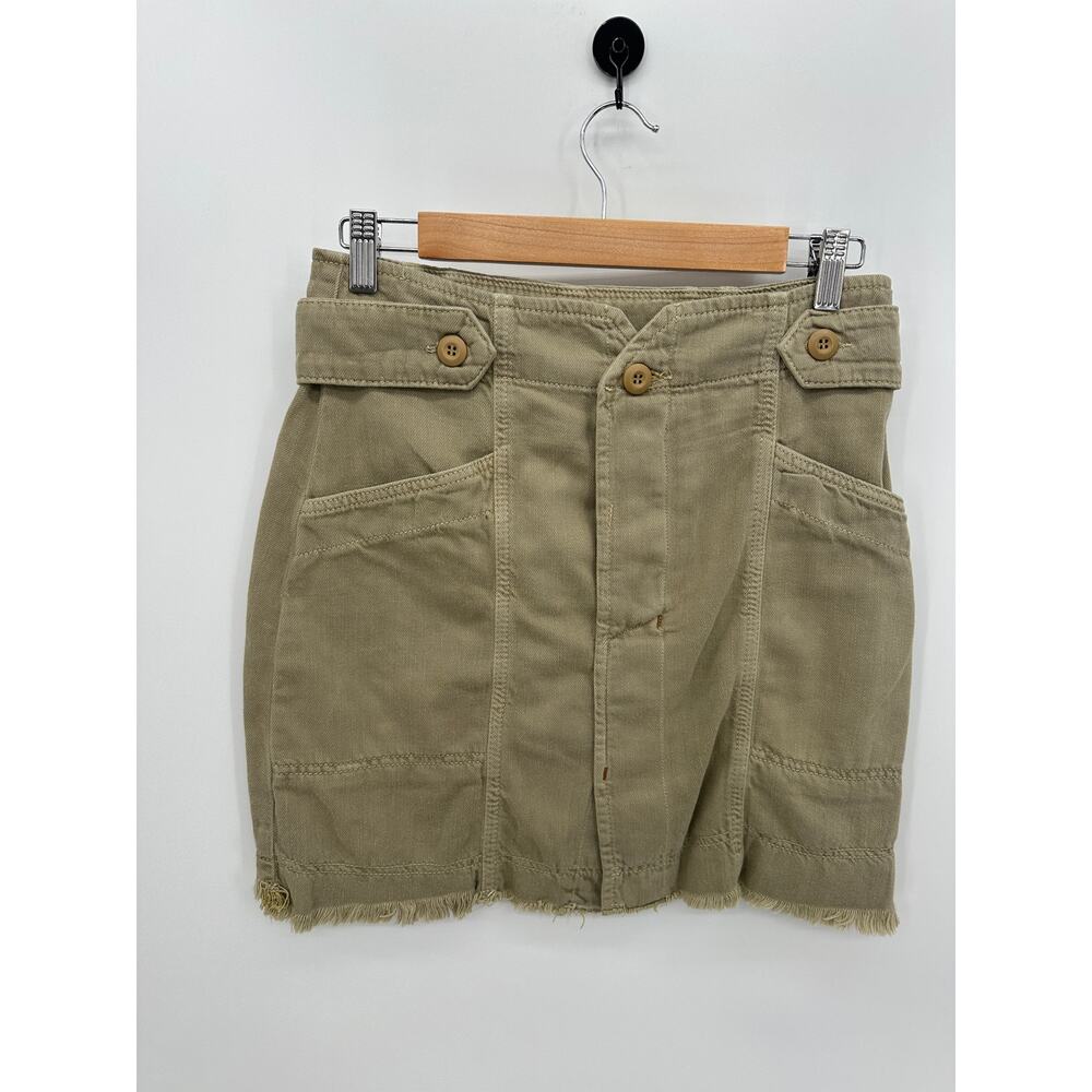 Free People Mini Skirt Women 10 Green Army Cargo Grunge Moto‎ Festival Summer